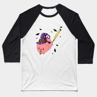 Pig Witch T shirt Halloween Kids Women Funny Costume Baseball T-Shirt